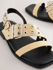 Buttermilk Yellow Forever Comfort® Buckle Strap Sandals - Image 9 of 10