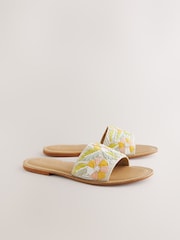 Pink Leather Standard/Wide Fit Forever Comfort® Beaded Flower Mules - Image 5 of 7