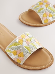 Pink Leather Standard/Wide Fit Forever Comfort® Beaded Flower Mules - Image 6 of 7