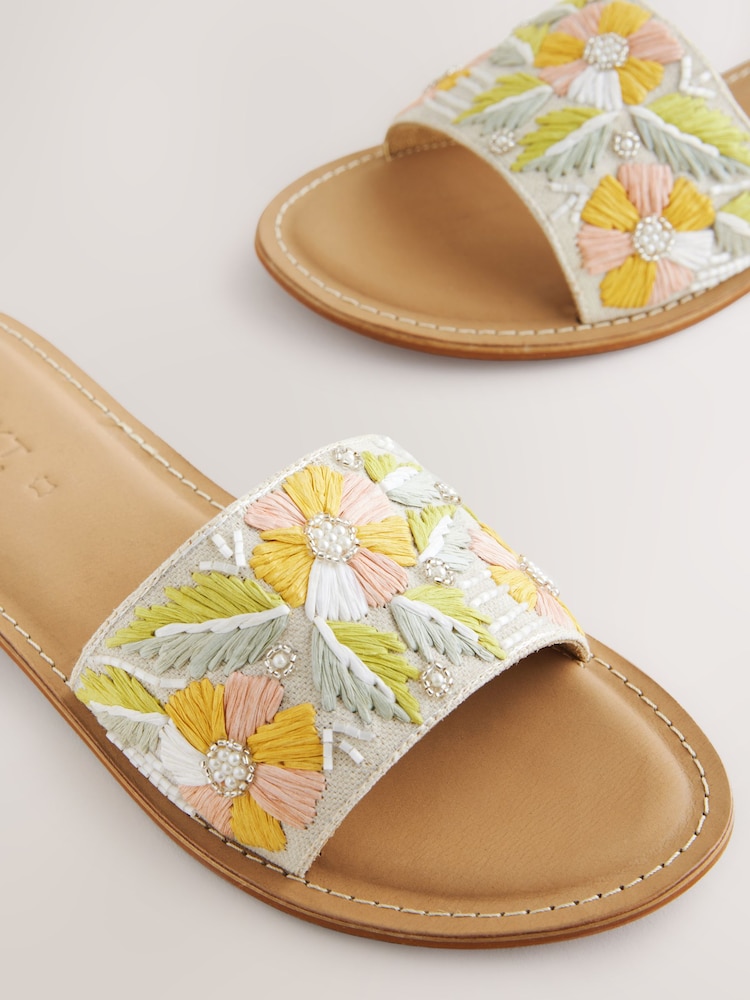 Cuir rose - Mules Forever Comfort® avec perles et fleurs - Image 6 of 7