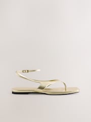 Gold Forever Comfort® Strappy Ankle Toe Thong Sandals - Image 7 of 9