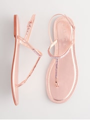 Couro ouro rosa - Sandalsde tira fina Forever Comfort ® com biqueira em T e biqueira em T - Imagem 1 de 9