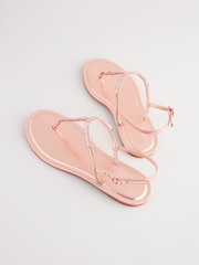 Couro ouro rosa - Sandalsde tira fina Forever Comfort ® com biqueira em T e biqueira em T - Imagem 6 de 9