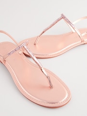 Couro ouro rosa - Sandalsde tira fina Forever Comfort ® com biqueira em T e biqueira em T - Imagem 7 de 9
