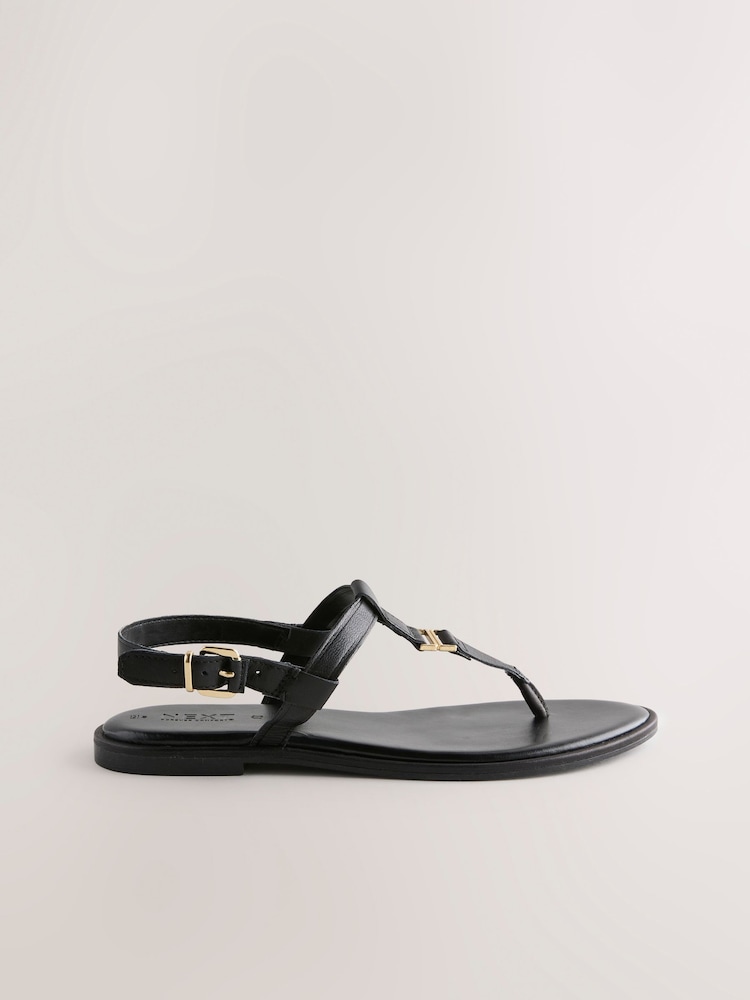 Černá kůže - Tanga Sandály s kovovou špičkou Forever Comfort® - Image 4 of 7