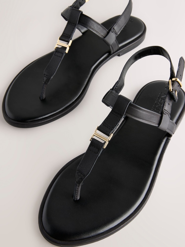 Černá kůže - Tanga Sandály s kovovou špičkou Forever Comfort® - Image 5 of 7