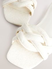 Neutral Cream Forever Comfort® Woven Strap Mules - Image 8 of 9