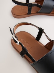 Black Leather Standard/Wide Fit Forever Comfort® Stitched Slingback Sandals - Image 7 of 9