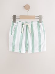 Vert sauge/Blanc Rayure - Short en lin Blend à enfiler (3 mois à 7 ans) - Image 5 de 8