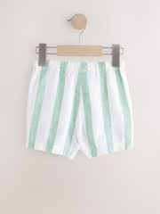 Vert sauge/Blanc Rayure - Short en lin Blend à enfiler (3 mois à 7 ans) - Image 6 de 8
