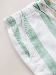 Vert sauge/Blanc Rayure - Short en lin Blend à enfiler (3 mois à 7 ans) - Image 7 de 8