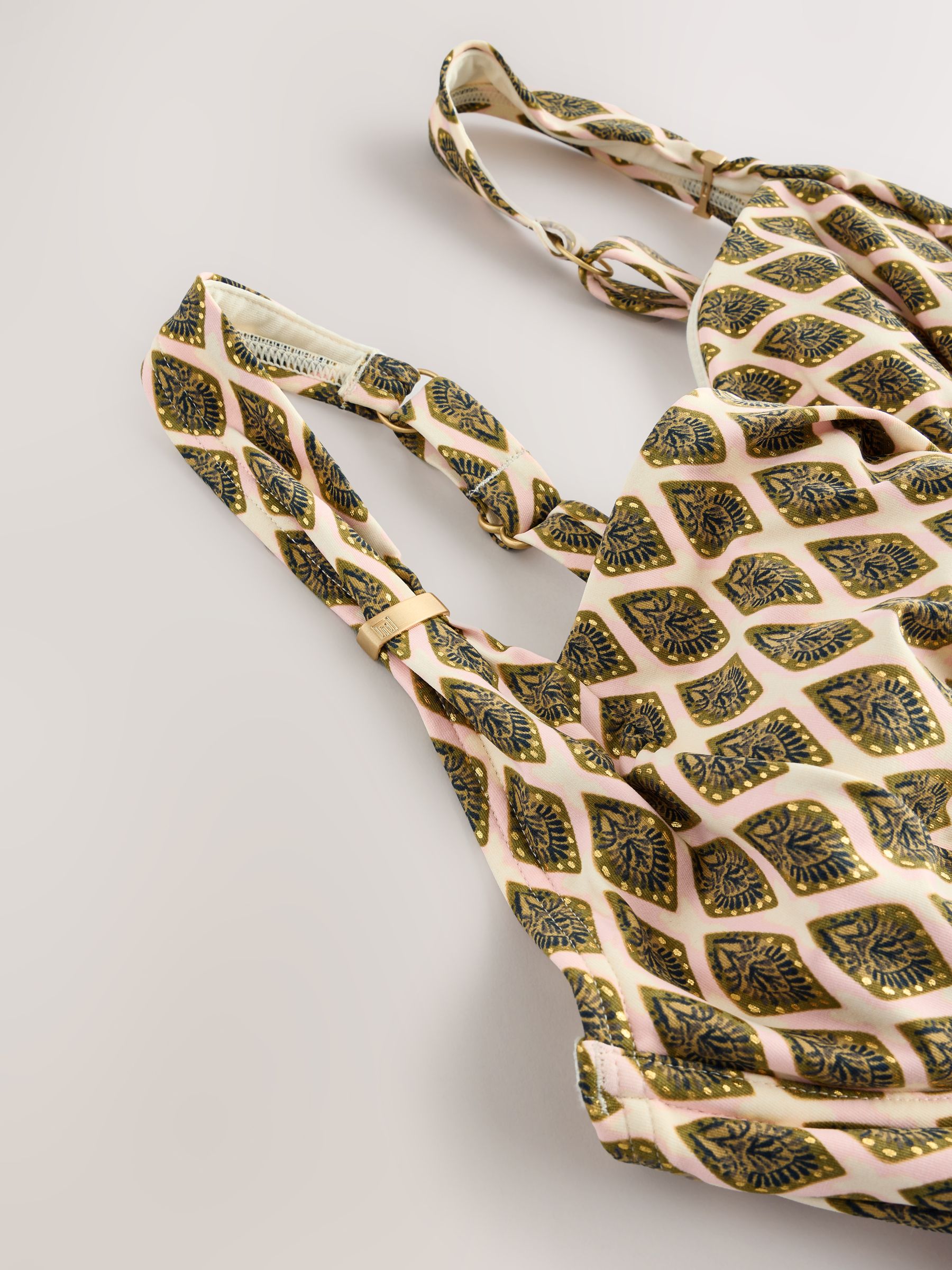 Buy Khaki Green/Cream Foil Woodblock F-K Underwired Tummy Control