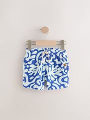 Blue/Neutral/Printed Soft Textured Shorts 3 Pack (3mths-7yrs) - Image 4 of 7