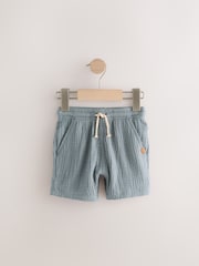 Blue/Neutral/Printed Soft Textured Shorts 3 Pack (3mths-7yrs) - Image 5 of 7