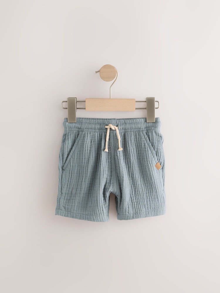 Blauw/Naturel/Met print - Set van 3 zachte aanvoelende shorts (3mnd -7jr) - Image 5 of 7