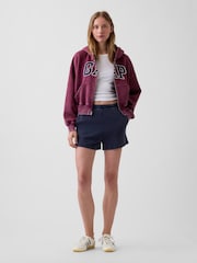 Gap Burgundy Vintage Soft Oversized Logo Zip-Up Hoodie - Image 3 of 4