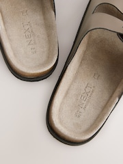 Silver Metallic Leather Standard Fit Forever Comfort® Double Strap Footbed Sandals - Image 8 of 8