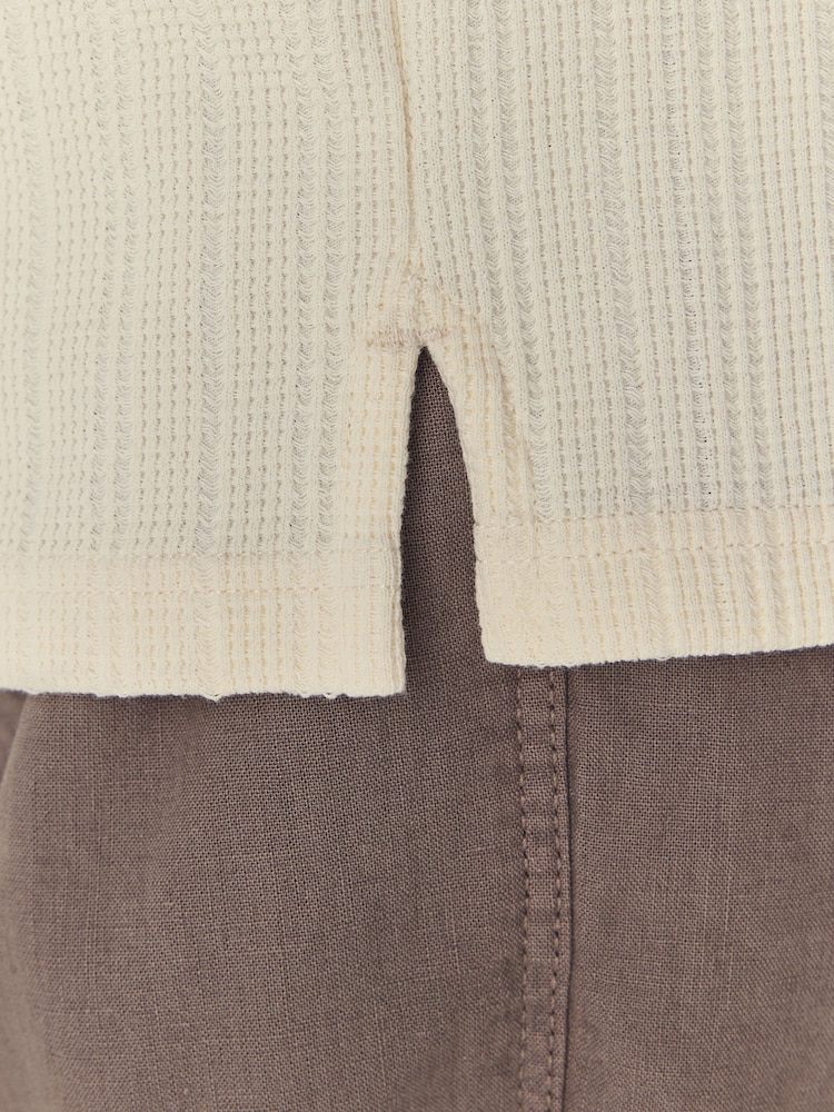 Ecru Textured Waffle T-Shirt - Image 5 of 8