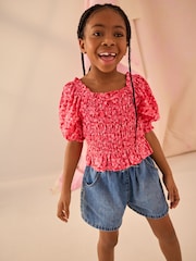 Pink Ditsy Shirred Blouse (3-16yrs) - Image 1 of 8