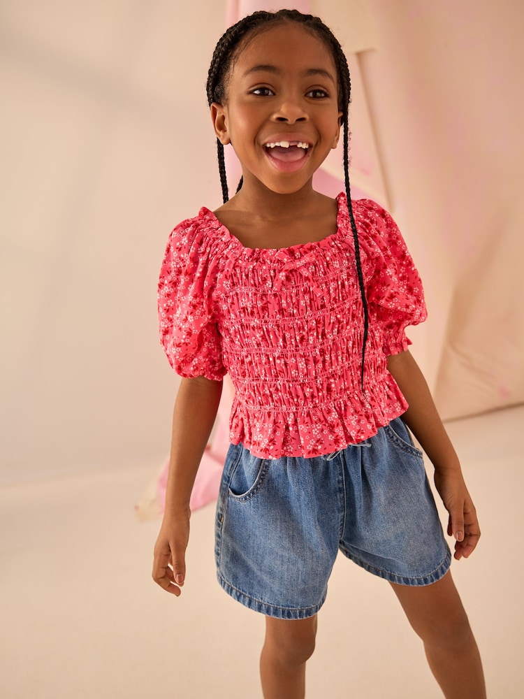 Pink Ditsy Shirred Blouse (3-16yrs) - Image 1 of 8
