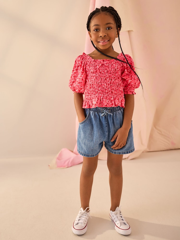Pink Ditsy Shirred Blouse (3-16yrs) - Image 2 of 8