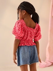Pink Ditsy Shirred Blouse (3-16yrs) - Image 3 of 8