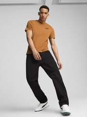 Puma Brown Mens Essentials Small Logo 100% Cotton T-Shirt - Image 3 of 5