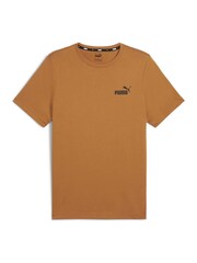 Puma Brown Mens Essentials Small Logo 100% Cotton T-Shirt - Image 4 of 5