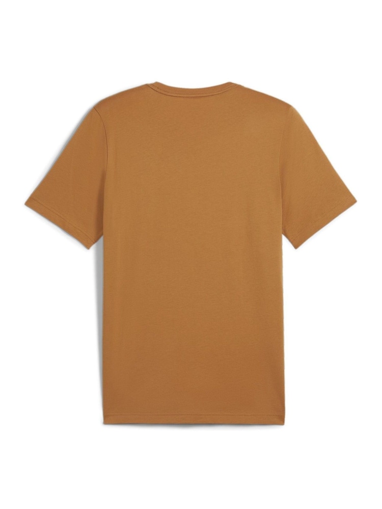 Puma Brown Mens Essentials Small Logo 100% Cotton T-Shirt - Image 5 of 5