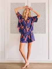 Their Nibs Navy Lobster Love Oversized Short Pyjama Set - Image 3 of 6
