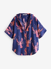 Their Nibs Navy Lobster Love Oversized Short Pyjama Set - Image 5 of 6