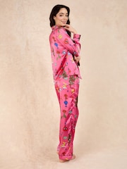 Their Nibs Pink Magic Traditional Satin Long Pyjama Set - Image 4 of 7