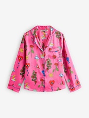 Their Nibs Pink Magic Traditional Satin Long Pyjama Set - Image 6 of 7