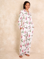 Their Nibs White Foxglove Traditional Cotton Long Pyjama Set - Image 1 of 3
