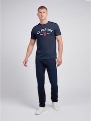 U.S. Polo Assn Blue U.S. Polo Assn. Mens Signature 100% Cotton Arch Print White T-Shirt - Image 3 of 7