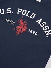 U.S. Polo Assn Blue U.S. Polo Assn. Mens Signature 100% Cotton Arch Print White T-Shirt - Image 7 of 7