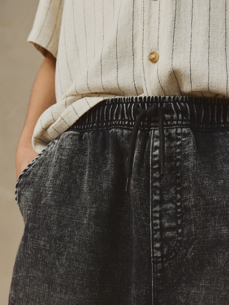 Black 100% Cotton Lightweight Pull On Jeans (3-16yrs) - Image 4 of 8