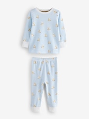 Blue/Ecru Baby Bear 3 Pack Snuggle Pyjamas (9mths-6yrs) - Image 2 of 6