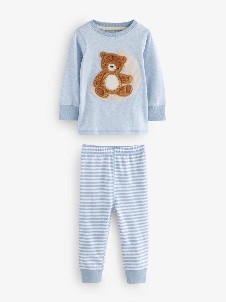 Bleu/écru ours bébé - Pyjama Snuggle en paquet de 3 (9mois-6ans) - Image 4 of 6