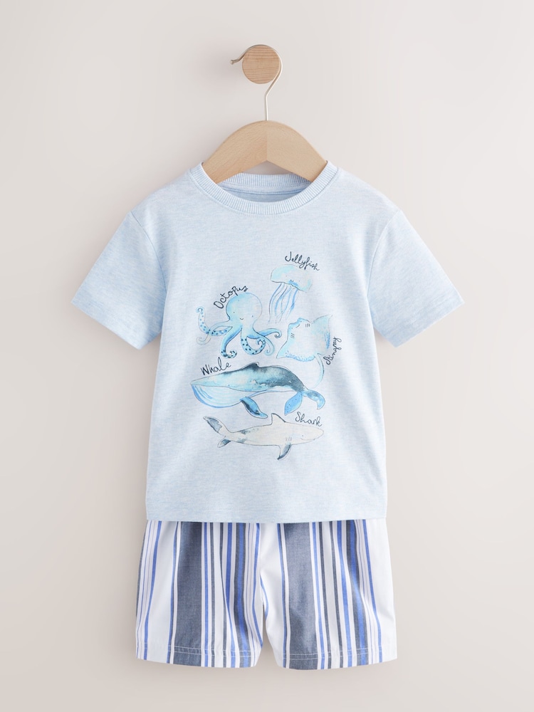 Vie marine Bleu/Blanc - Pyjama court 3 Pack (9mois-12ans) - Image 7 of 10