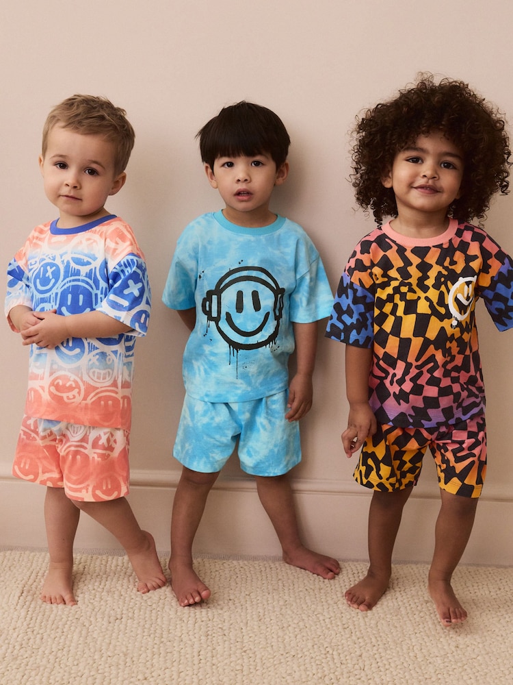 Multi Bright Tiedye - Pacote 3 de pijamas curtos (9meses a12anos) - Imagem 1 de 11