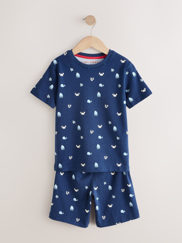 Blue/Ecru Short Pyjamas 3 Pack (9mths-8yrs) - Image 11 of 13