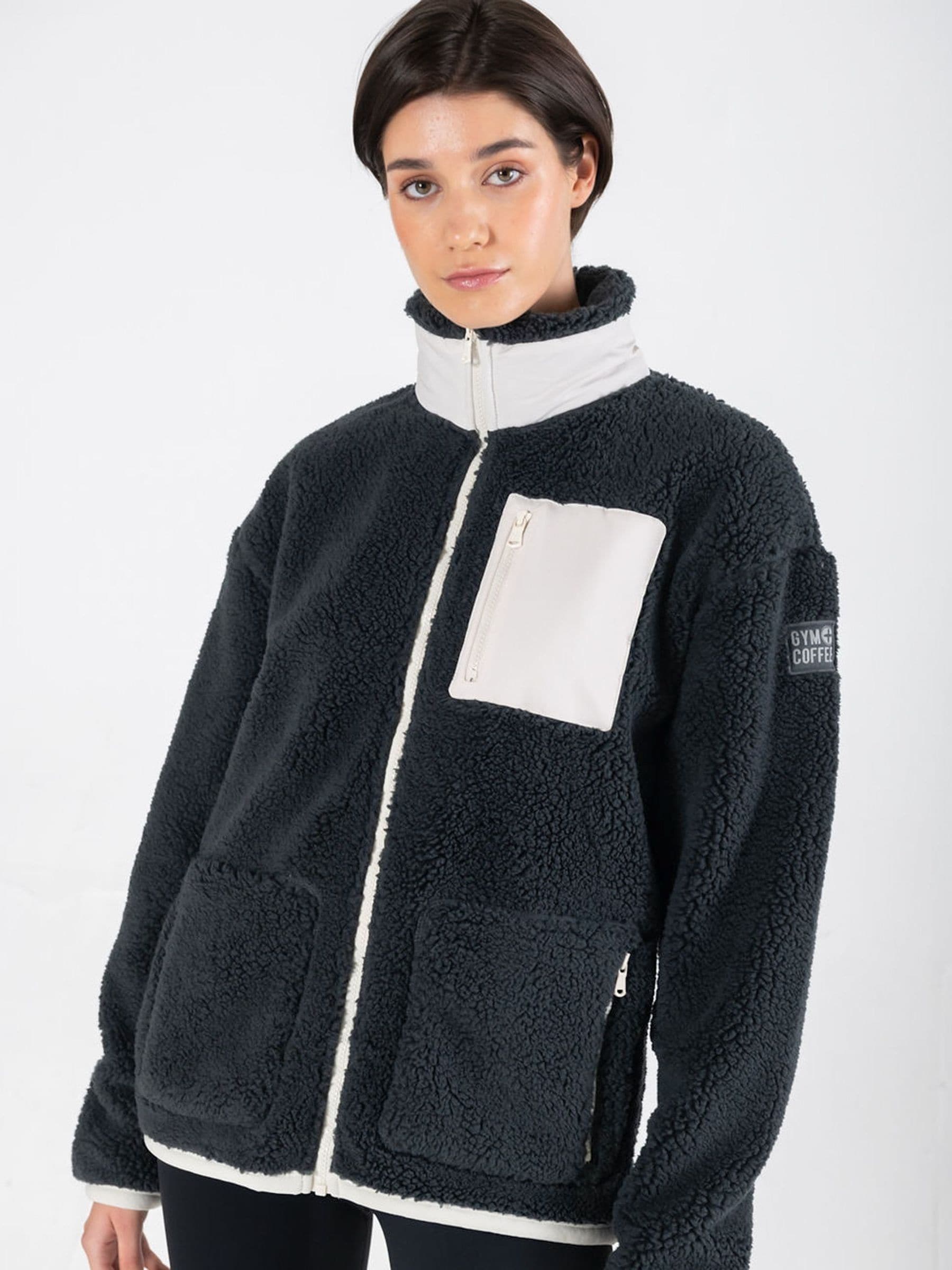 Buy Gym + Coffee Grey Industry Fleece Jacket from Next USA