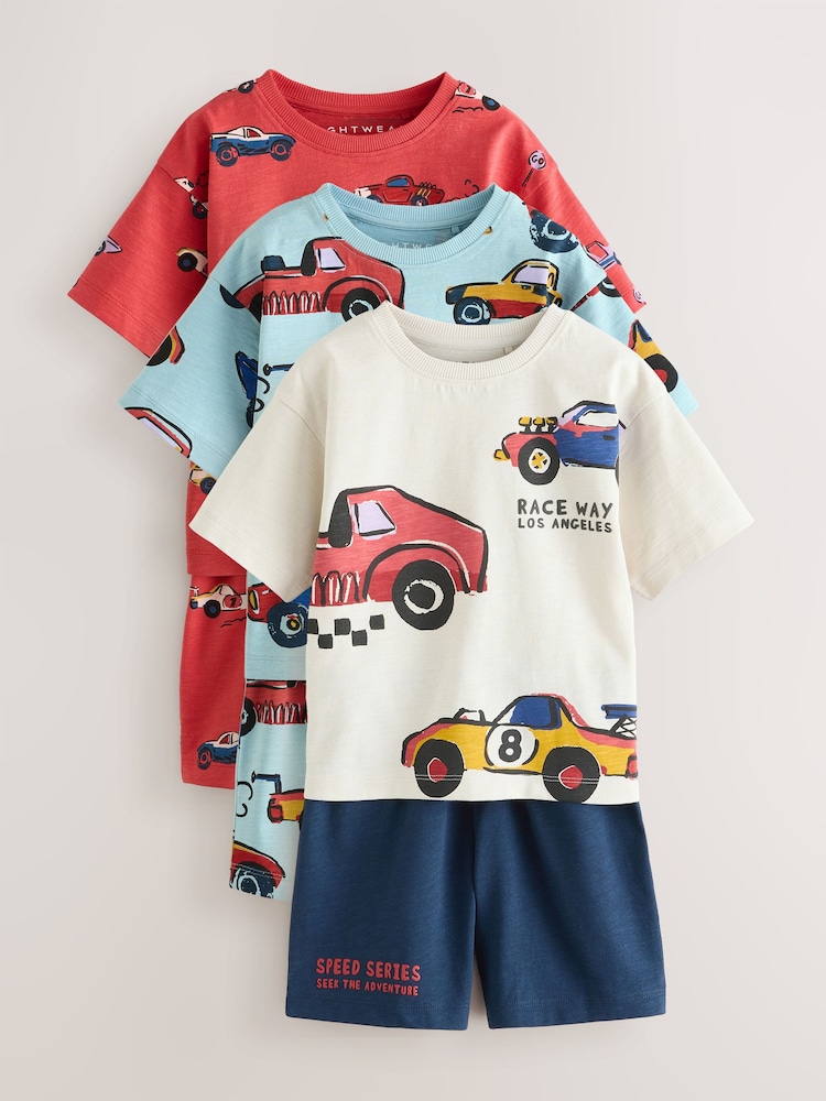 Rot/Ecru Autos - Kurze Pyjamas, 3er-Pack (9 Monate–10 Jahre) - Bild 1 von 8 Rot/Ecru Autos - Kurze Pyjamas, 3er-Pack (9 Monate–10 Jahre) - Bild 1 von 8