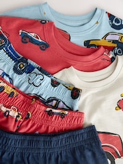 Red/Ecru Cars Short Pyjamas 3 Pack (9mths-10yrs) - Image 6 of 8