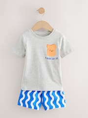 Blue / Grey Breakfast Short Pyjamas 3 Pack (9mths-8yrs) - Image 4 of 7