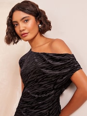 Friends Like These Black Off The Shoulder Drape Top - Image 3 of 4