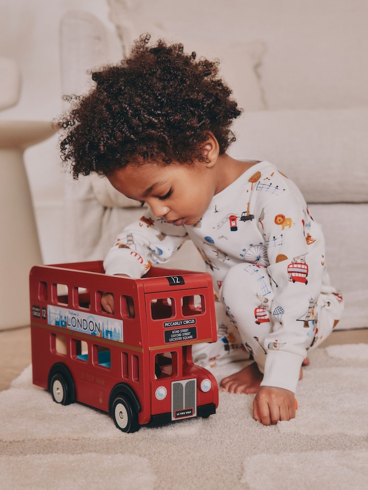Bus londonien bleu marine/blanc - Pyjama Snuggle en paquet de 3 (9mois-8ans) - Image 4 of 13