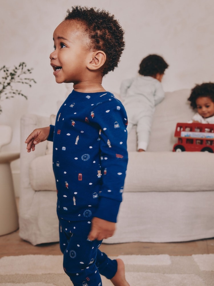 Bus londonien bleu marine/blanc - Pyjama Snuggle en paquet de 3 (9mois-8ans) - Image 5 of 13