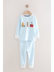 Navy/White London Bus 3 Pack Snuggle Pyjamas (9mths-8yrs) - Image 8 of 13